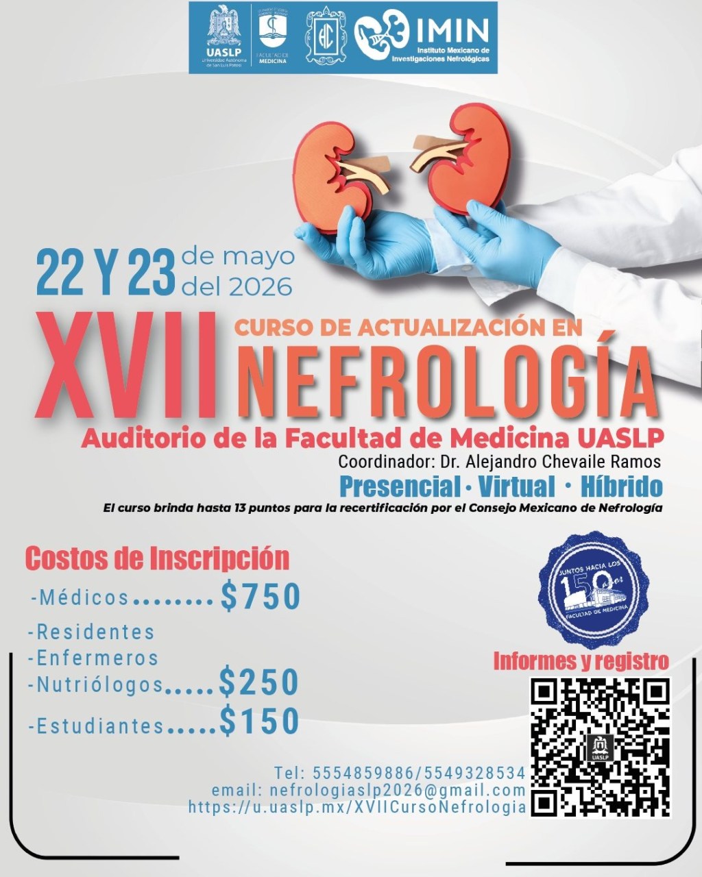 Facultad de Medicina de la UASLP impulsa actualización médica ante creciente incidencia de enfermedad renal&nbsp;crónica