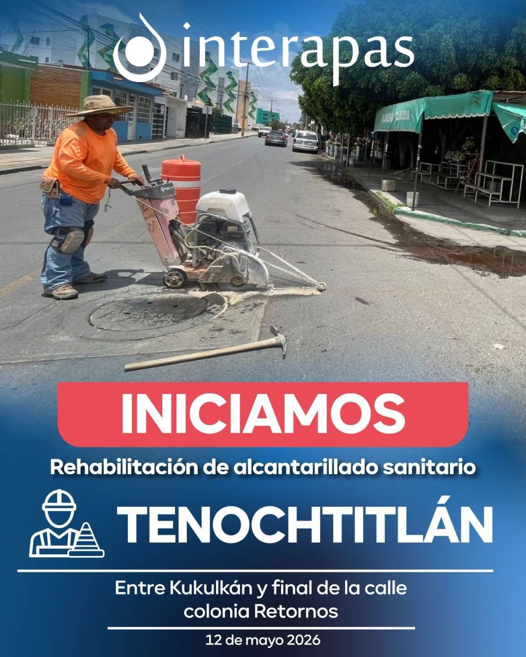 Obra de Interapas mejora red sanitaria en la colonia&nbsp;Retornos