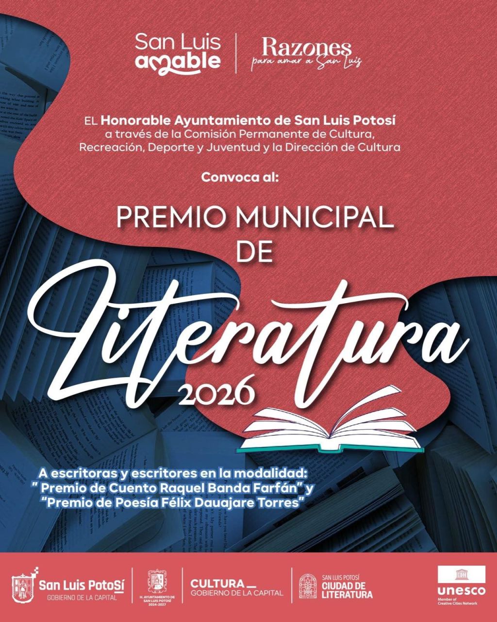 Reitera Comisión Capitalina de Cultura invitación para recibir el Premio Municipal de Literatura&nbsp;2026