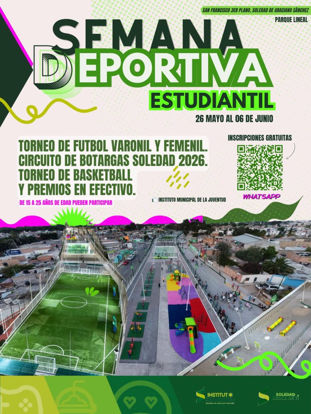 AYUNTAMIENTO DE SOLEDAD INVITA A LA SEMANA DEPORTIVA POR EL DÍA DEL ESTUDIANTE