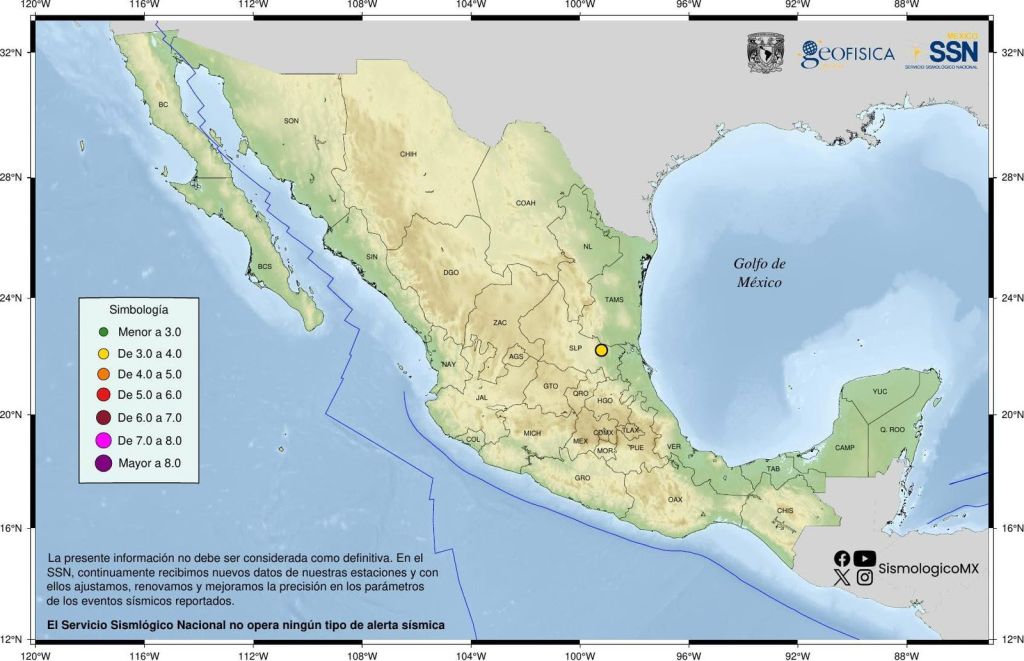 NUEVO MOVIMIENTO SÍSMICO SE REGISTRA EN LA HINCADA, CIUDAD VALLES