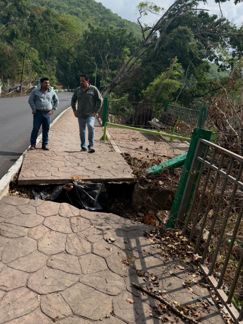 GOBIERNO ESTATAL REHABILITARÁ DAÑOS OCASIONADOS POR TROMBA EN CAMINO&nbsp;AXTLA-COMOCA