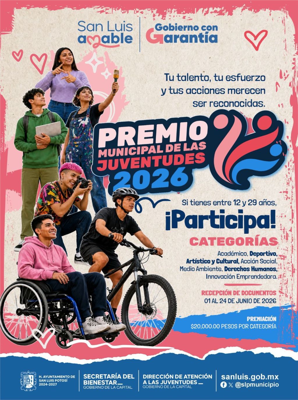 Convoca el Ayuntamiento de San Luis Potosí al Premio Municipal de las Juventudes&nbsp;2026