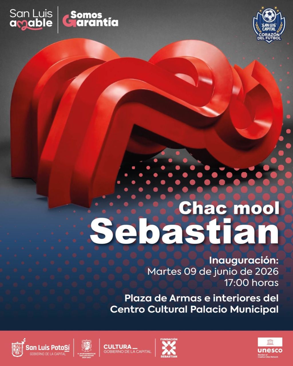 SAN LUIS POTOSÍ RECIBE LA OBRA DE SEBASTIAN: “CHAC MOOL” TRANSFORMA EL CORAZÓN HISTÓRICO DE LA&nbsp;CIUDAD