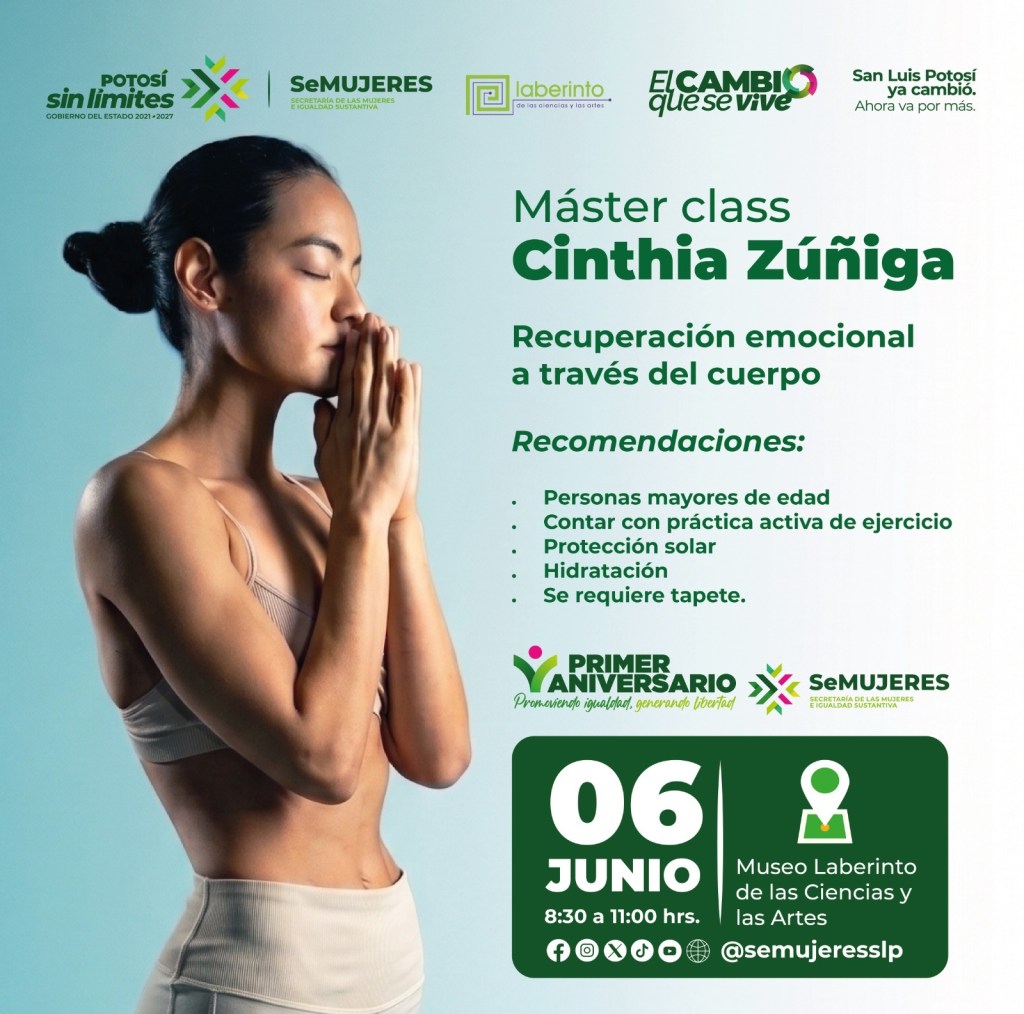 GOBIERNO ESTATAL INVITA A MÁSTER CLASS DE YOGA “RECUPERACIÓN EMOCIONAL A TRAVÉS DEL&nbsp;CUERPO”