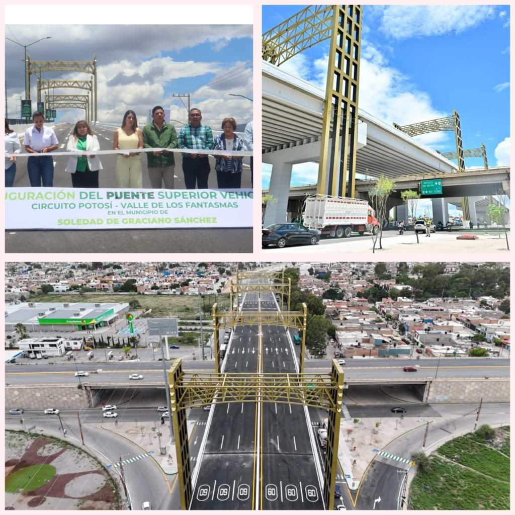 GIBERNADOR GALLARDO Y NAVARRO INAUGURAN PUENTE SUPERIOR CIRCUITO POTOSÍ-VALLE DE LOS&nbsp;FANTASMAS.