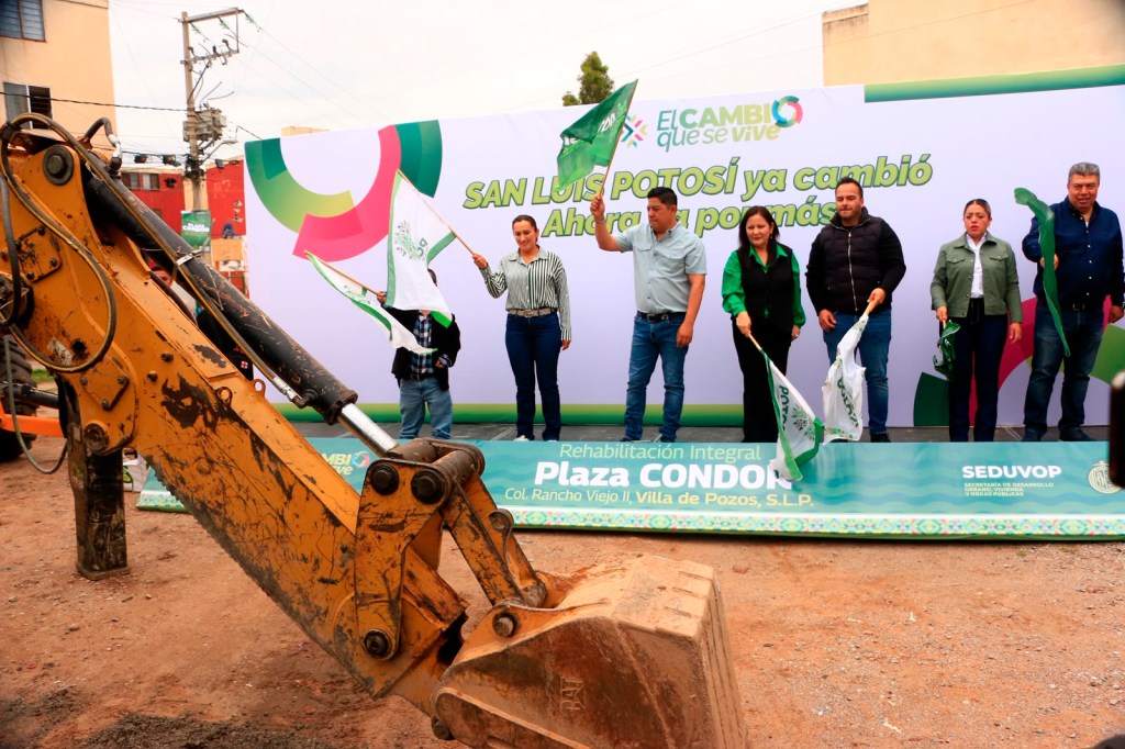 VILLA DE POZOS AVANZA CON LA REHABILITACIÓN INTEGRAL DE LA PLAZA CÓNDOR