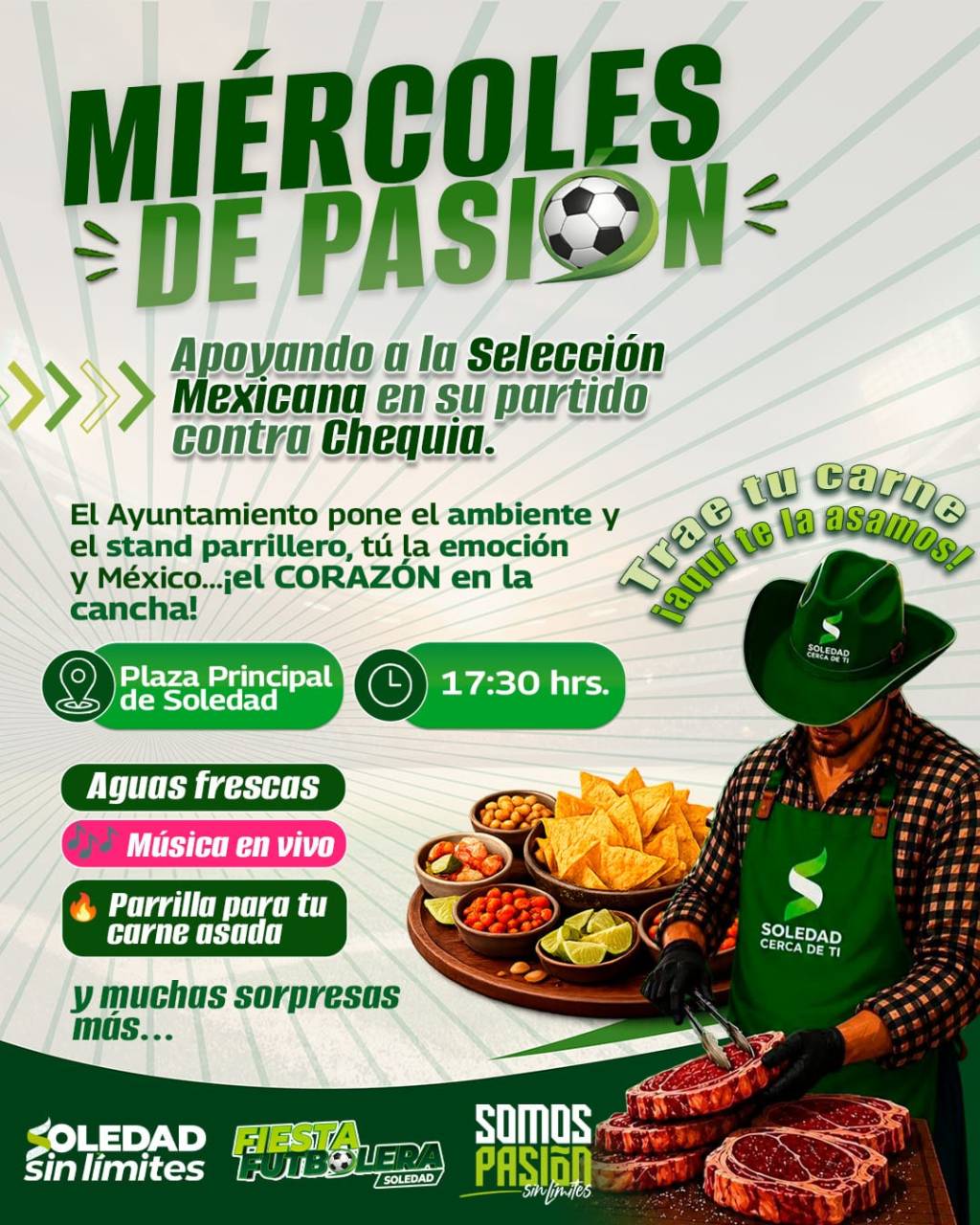LA PLAZA DE SOLEDAD SE LLENA DE PASIÓN FUTBOLERA CON PARTIDO MÉXICO CONTRA&nbsp;CHEQUIA
