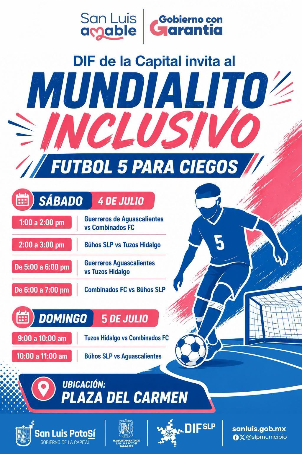 San Luis reafirma su liderazgo como Capital del Futbol con exhibición de fútbol 5 para&nbsp;ciegos
