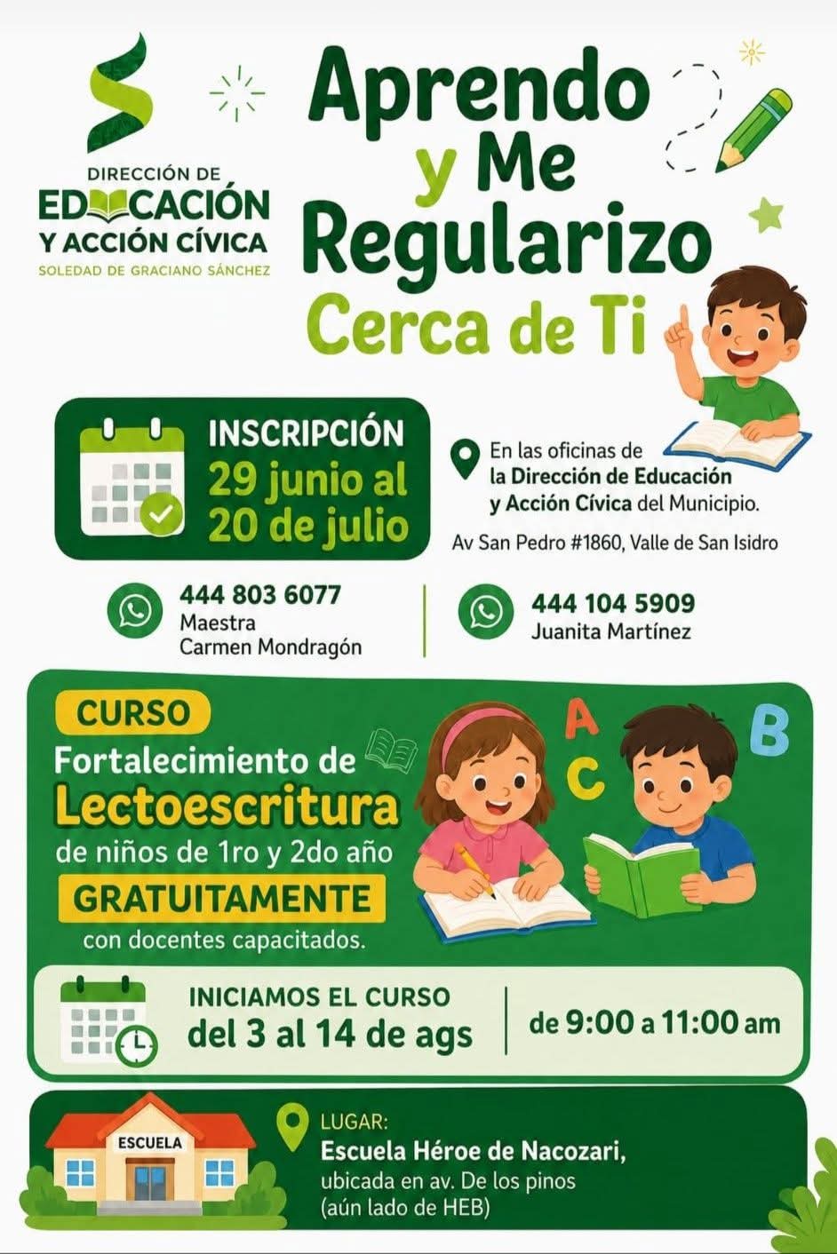 GOBIERNO DE SOLEDAD OFRECERÁ CURSO GRATUITO DE REGULARIZACIÓN ESCOLAR