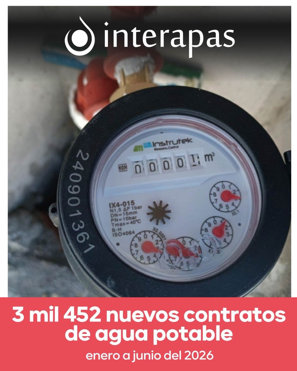 Interapas suma más de 3 mil nuevos hogares a su servicio de agua