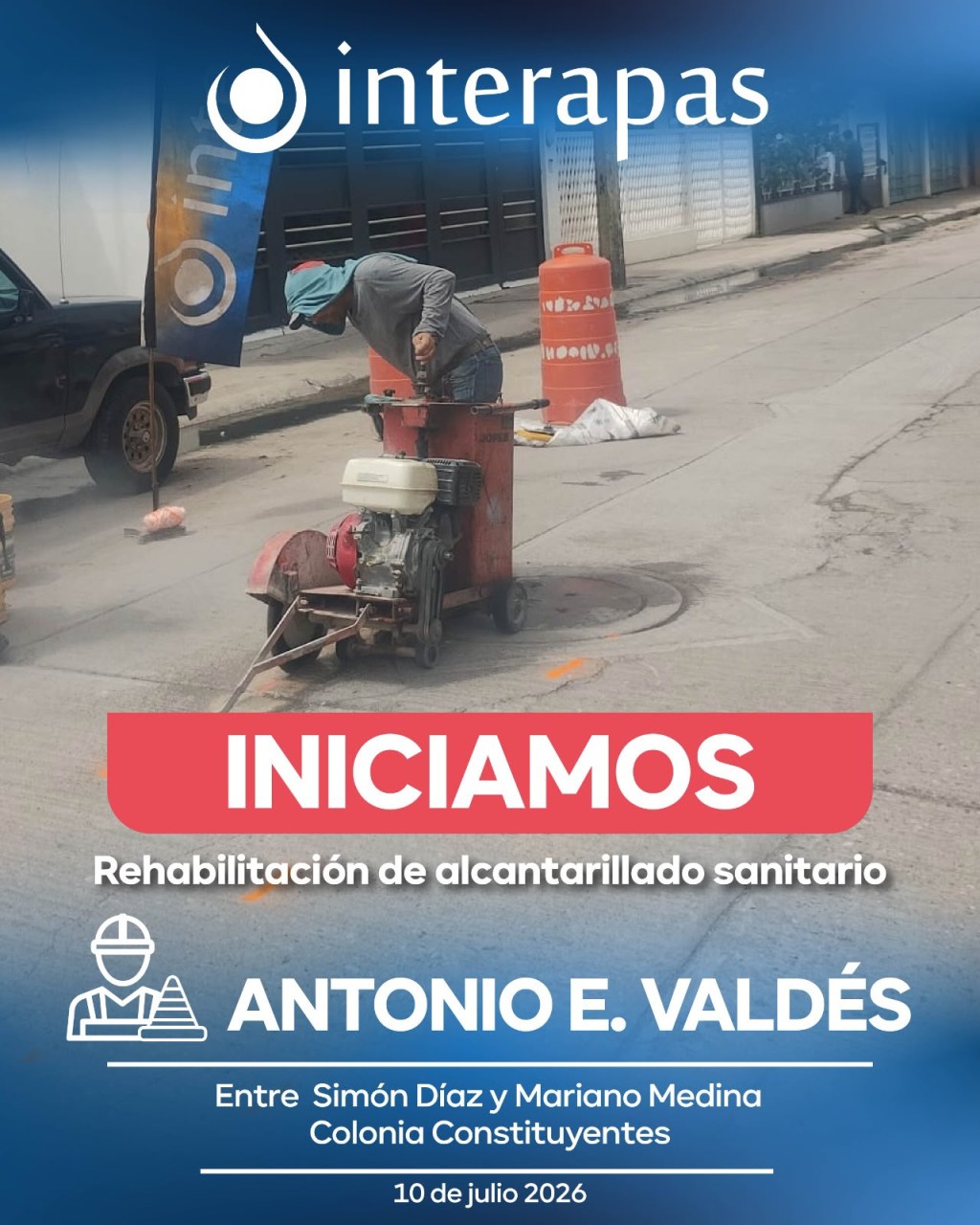 Nueva obra de Interapas atiende problema sanitario en Antonio E. Valdés