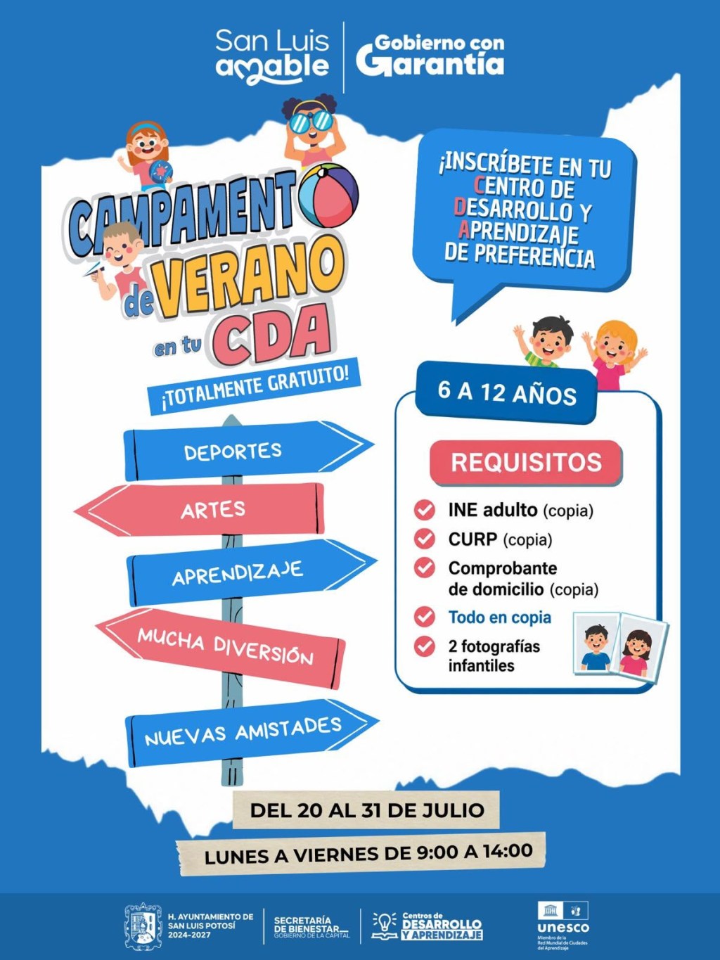Gobierno de la Capital abre inscripciones para el Campamento de Verano 2026 en los&nbsp;CDA