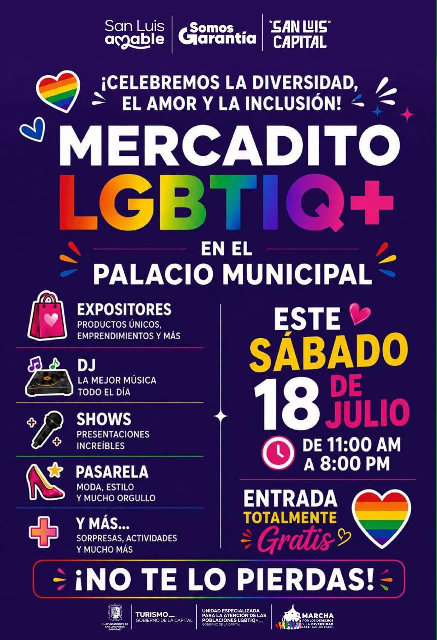 Palacio Municipal será sede del Mercadito LGBTIQ+ este sábado