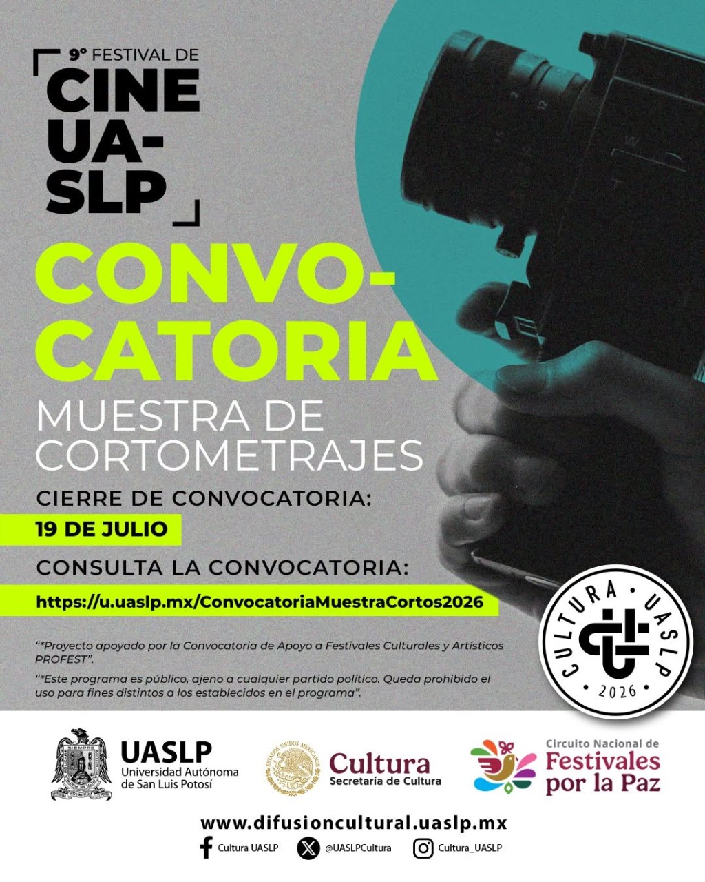 Festival de Cine UASLP abre convocatoria para su Sexta Muestra de Cortometraje