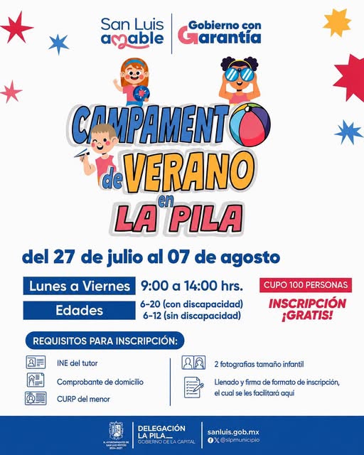 Abiertas las inscripciones para el Campamento de Verano en la delegación de La Pila