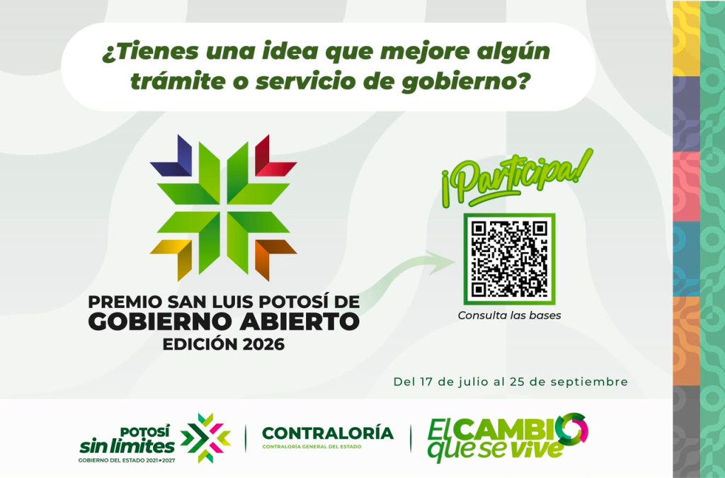 GOBIERNO DEL ESTADO CONVOCA AL PREMIO DE GOBIERNO ABIERTO 2026
