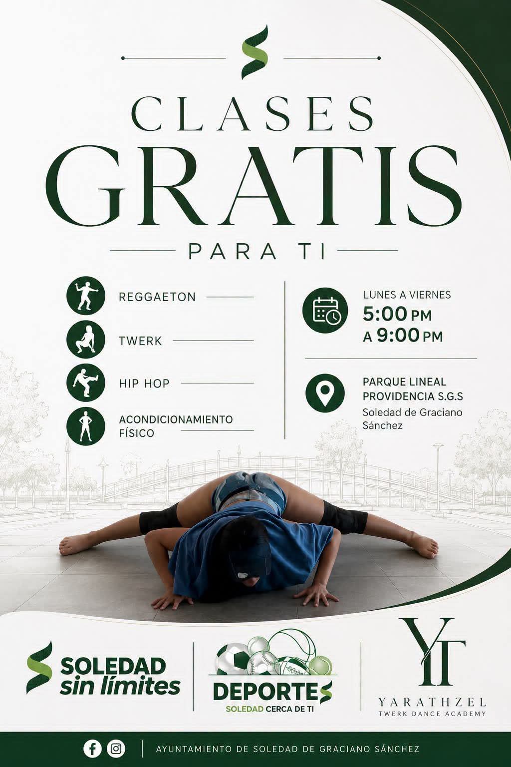 AYUNTAMIENTO DE SOLEDAD INVITA A CLASES GRATUITAS DE BAILE EN EL PARQUE LINEAL