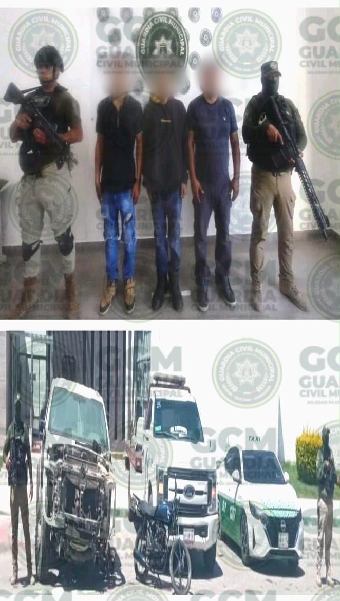 OFICIALES DE LA GCM DE SOLEDAD FRUSTRAN ROBO EN BODEGA Y DETIENEN A TRES HOMBRES EN CACTUS