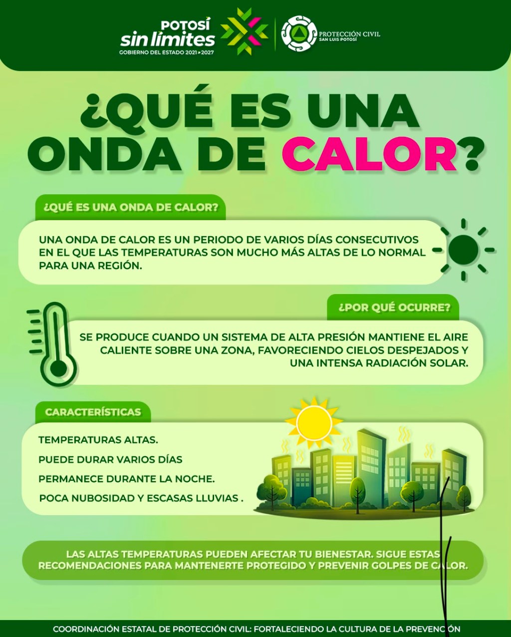 PROTECCIÓN CIVIL ESTATAL EMITE ALERTA POR ALTAS TEMPERATURAS EN LA HUASTECA POTOSINA