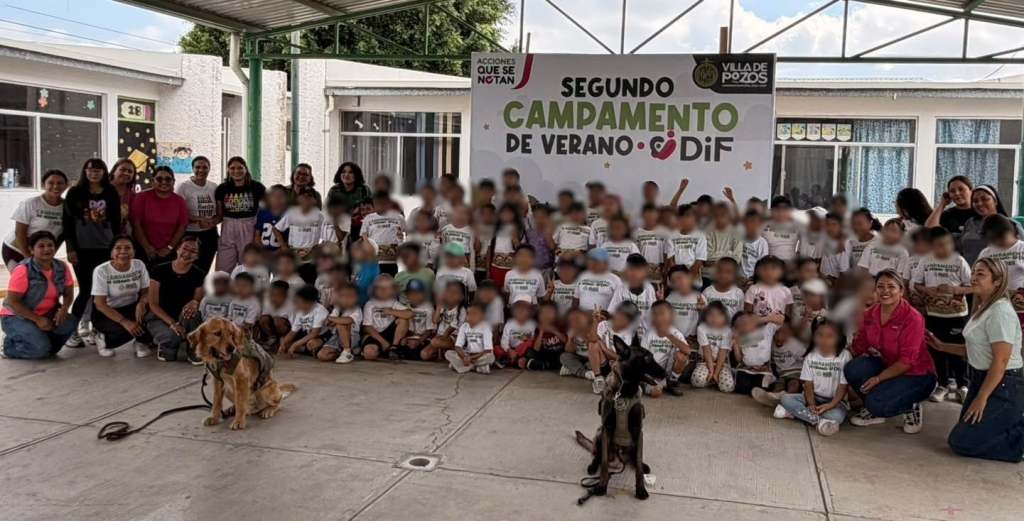 INFANCIAS DE VILLA DE POZOS CONOCEN EL TRABAJO DEL GRUPO CANINO K9 DE SAN LUIS POTOSÍ