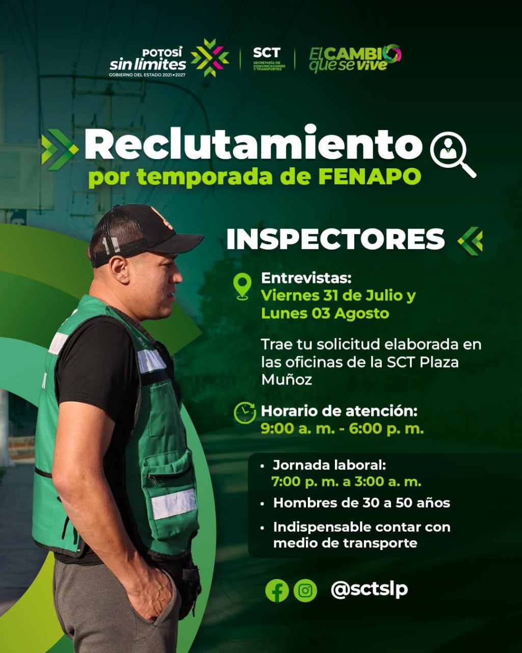 SCT ABRE RECLUTAMIENTO DE INSPECTORES PARA LA FENAPO 2026