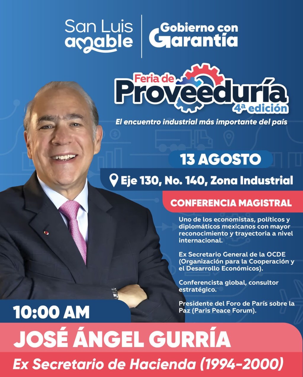 Gobierno de la Capital llevará a José Ángel Gurría a la Feria de la Proveeduría&nbsp;2026