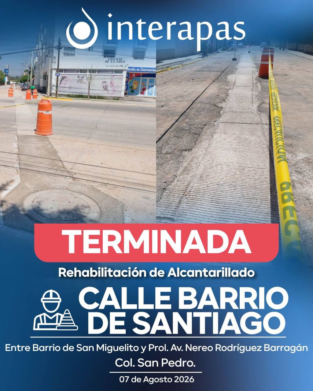 Interapas concluye red sanitaria en beneficio de vecinos de la colonia San Pedro