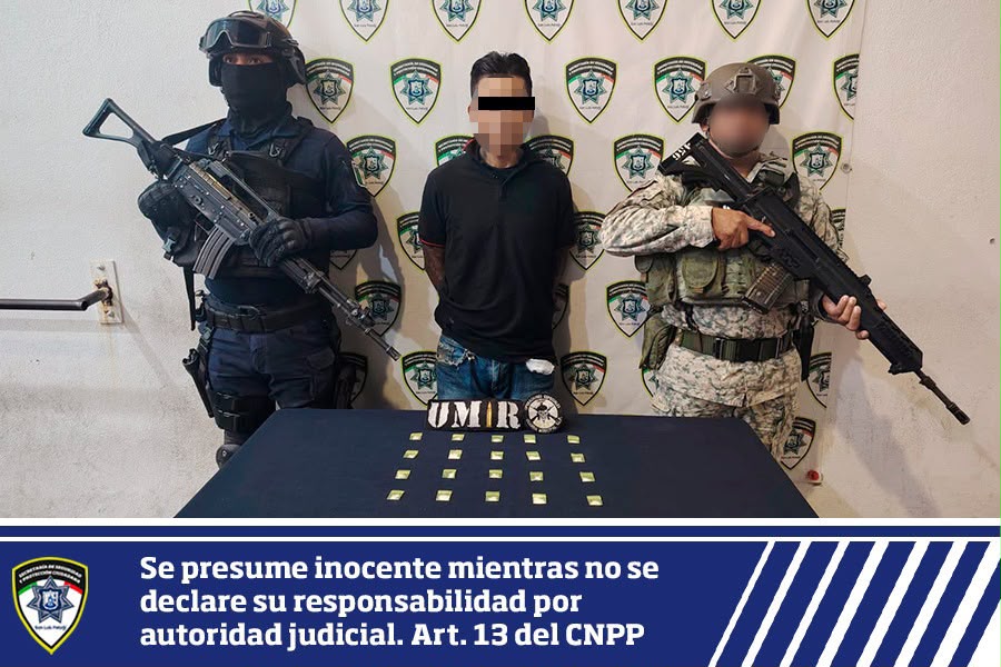 Policía de la Capital y Defensa aseguran drogas y a su portador en la colonia Manuel José&nbsp;Othón