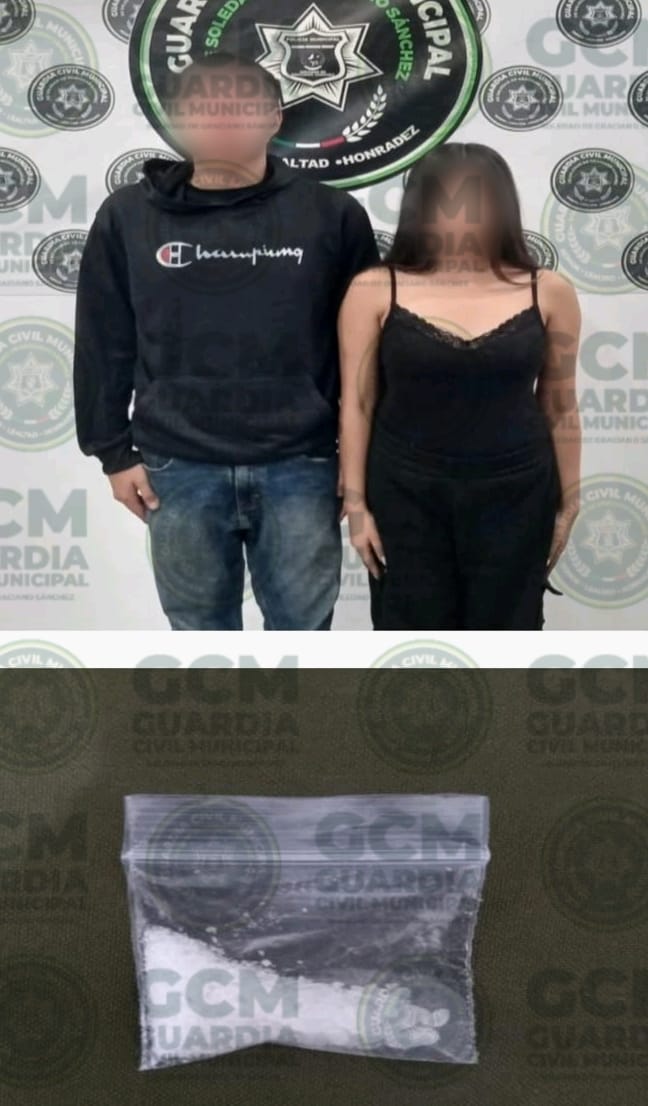 EN URBANA SAN FELIPE, GCM DE SOLEDAD DETIENE A PAREJA SEÑALADA DE DIVERSOS&nbsp;DELITOS