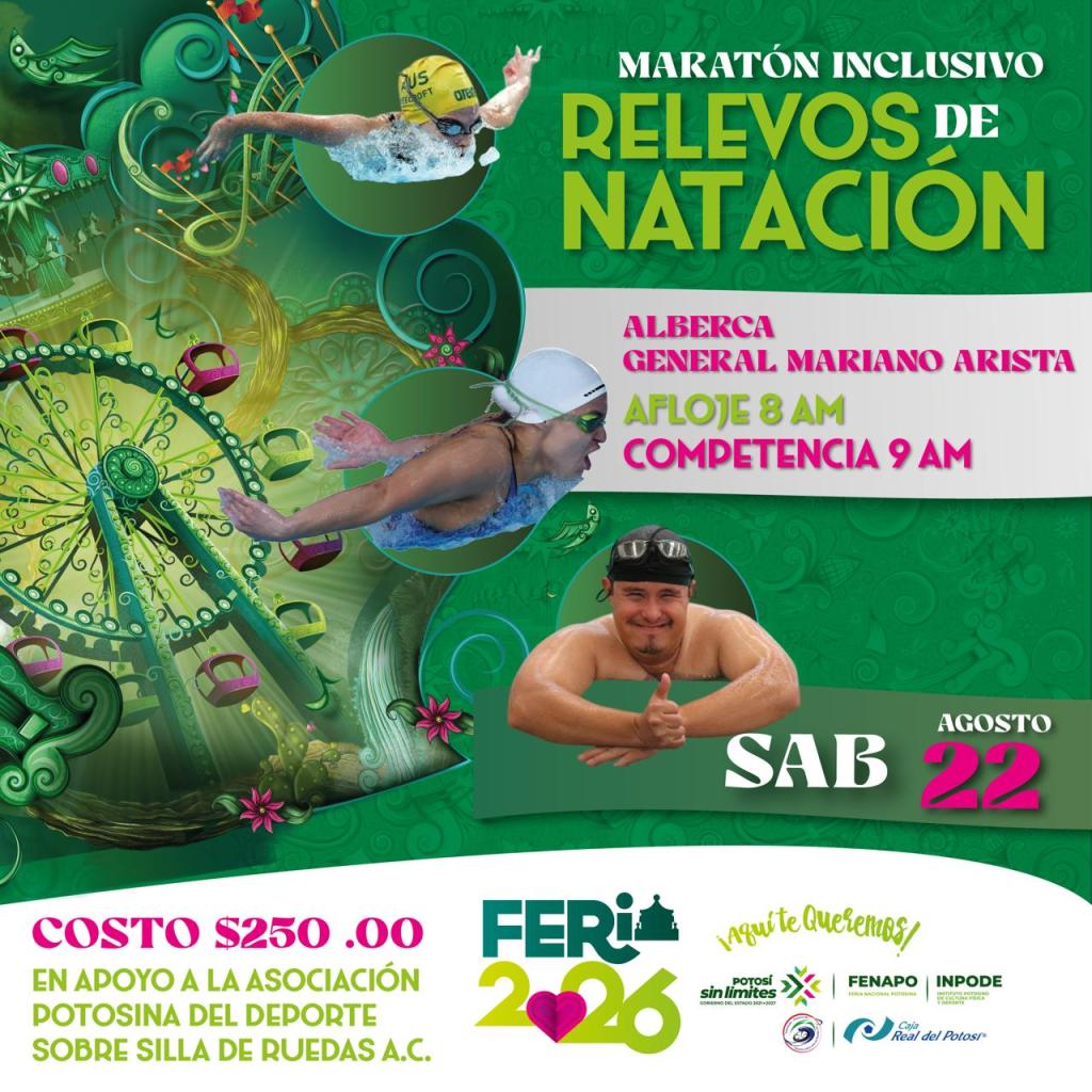 FENAPO 2026 TENDRÁ MARATÓN INCLUSIVO DE NATACIÓN