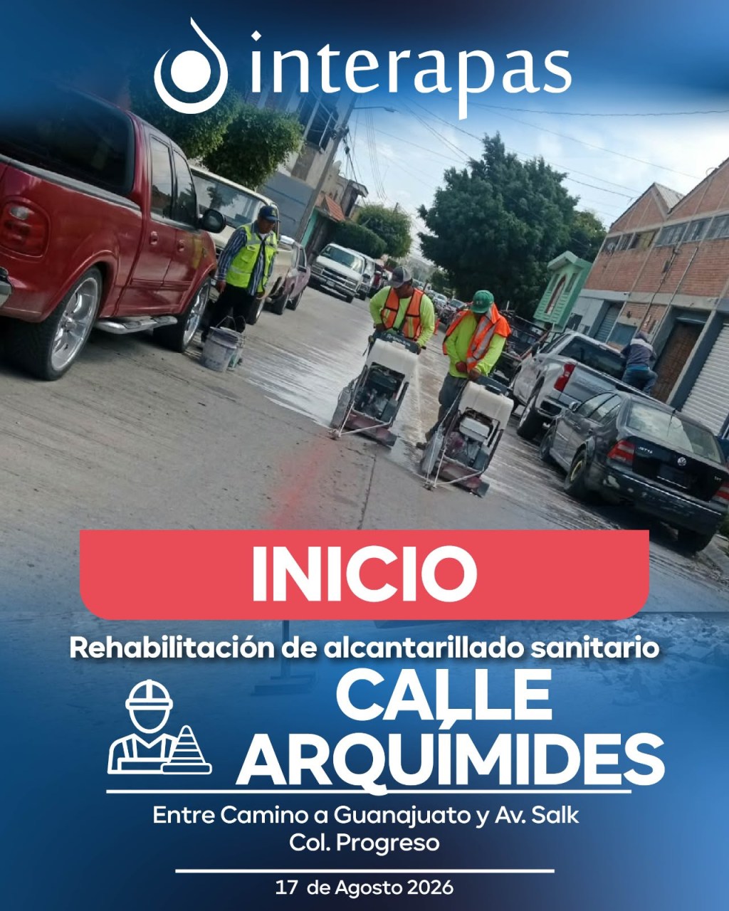 Interapas realiza amplia rehabilitación de drenaje en la calle Arquímides