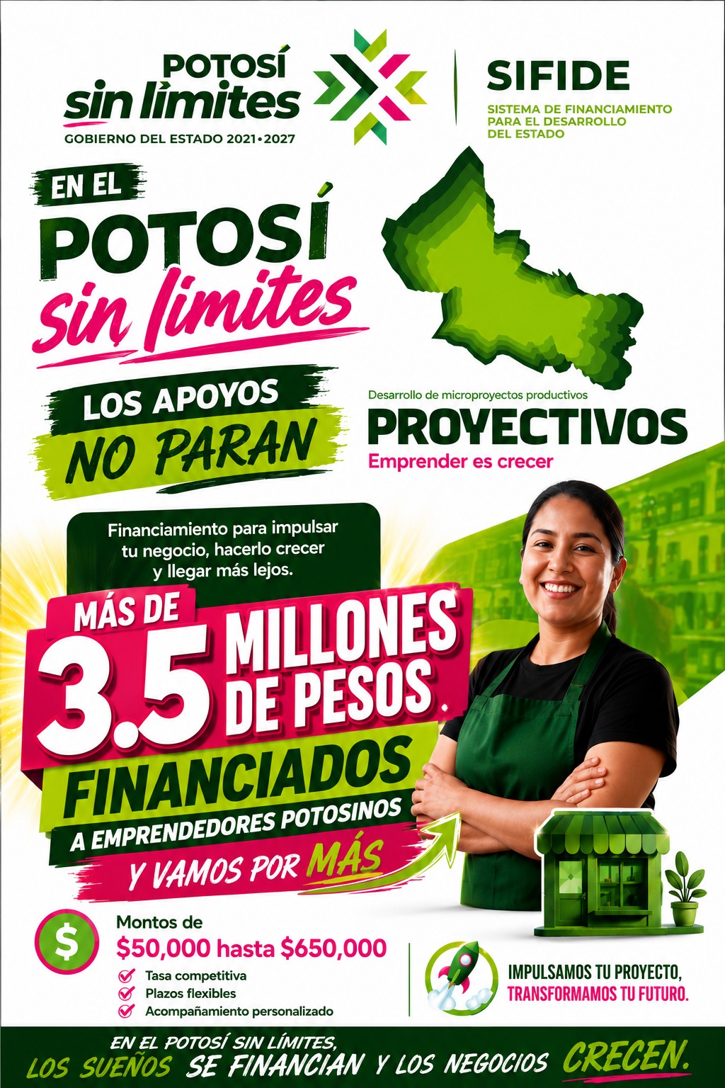 CRÉDITOS POR MÁS DE 3.5 MDP LLEGARÁN A NEGOCIOS POTOSINOS