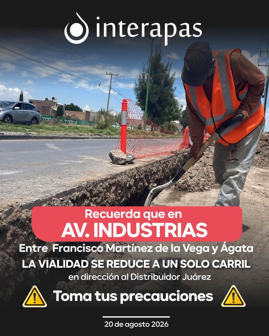 INTERAPAS inicia renovación de drenaje en Avenida Industrias