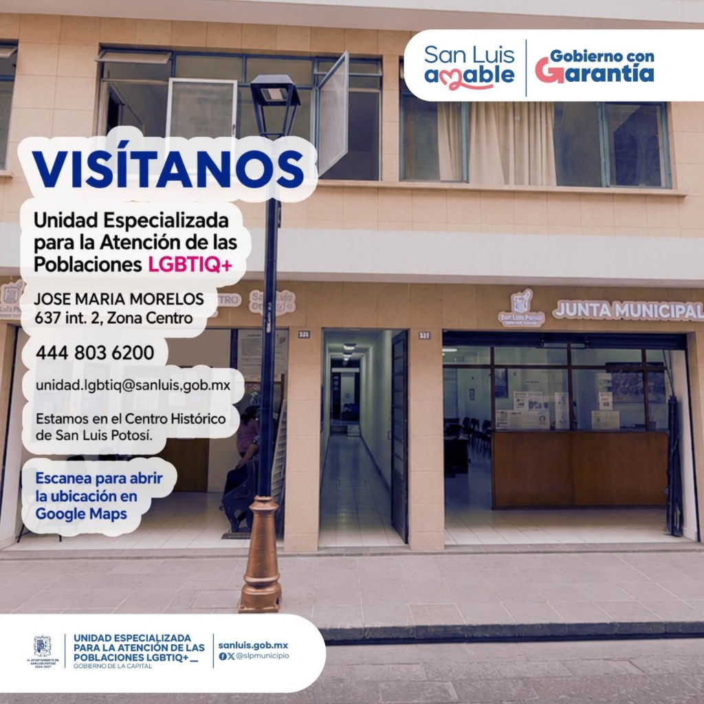 Da a conocer su domicilio la Unidad Municipal Especializada para la Atención de las Poblaciones LGBTIQ+