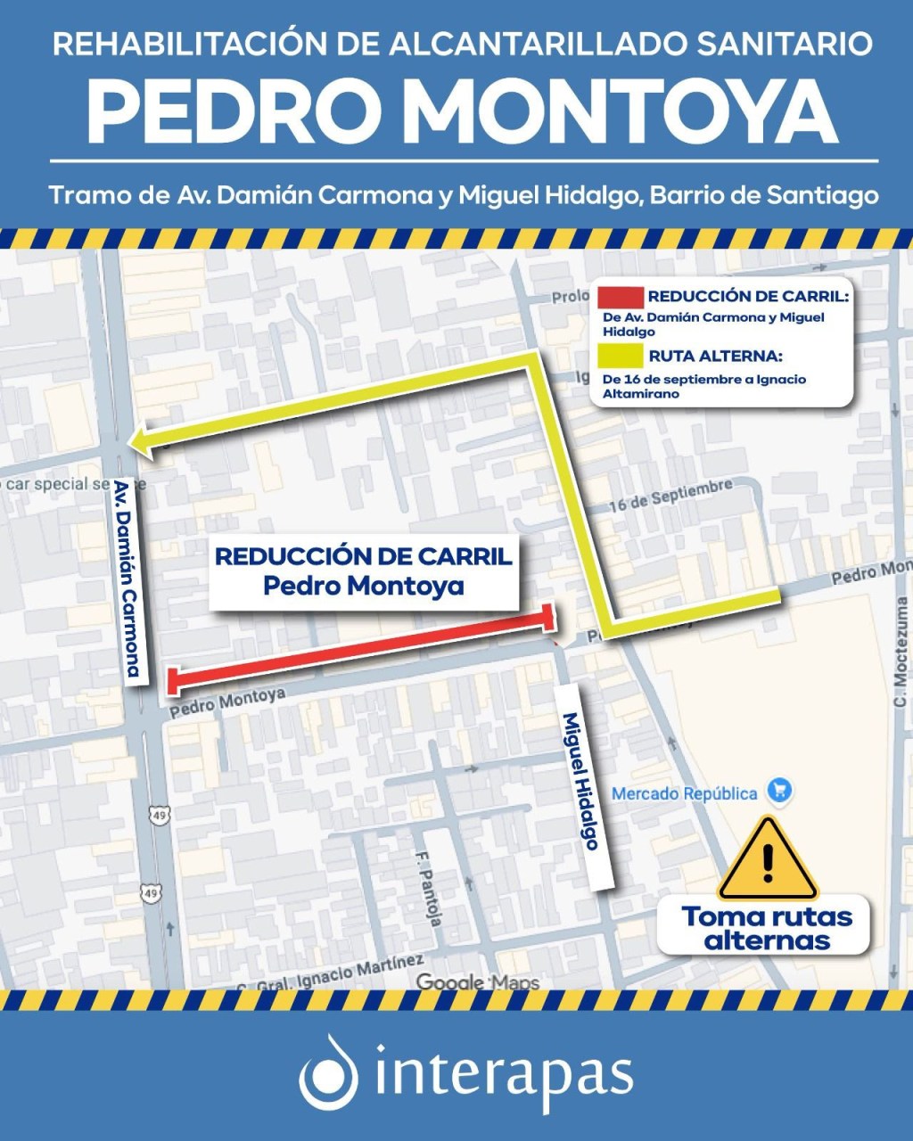 Rehabilitación de Pedro Montoya, incluida en cuarto paquete de obras de&nbsp;Interapas