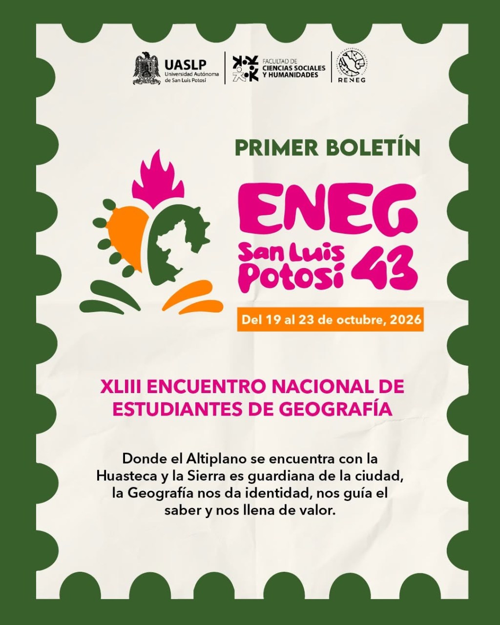 UASLP será sede del XLIII Encuentro Nacional de Estudiantes de Geografía