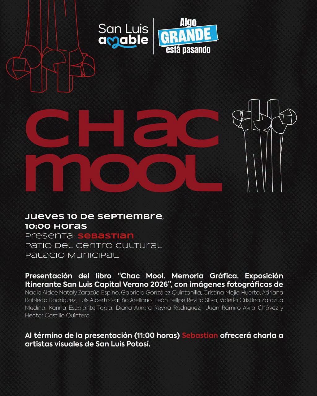 INVITAN A LA PRESENTACIÓN DEL LIBRO “CHAC MOOL. MEMORIA GRÁFICA. EXPOSICIÓN ITINERANTE SAN LUIS CAPITAL VERANO&nbsp;2026”