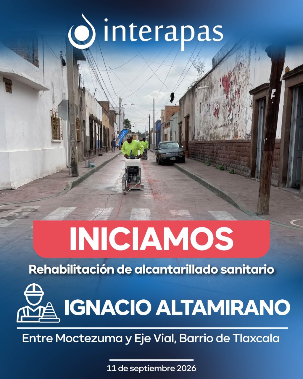 Comienza Interapas proyecto de mejora sanitaria en barrio de&nbsp;Tlaxcala