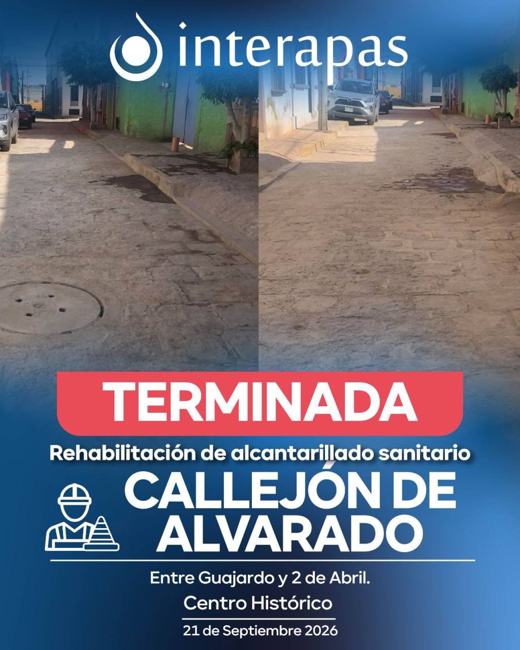 Interapas entrega nueva obra sanitaria en el Centro Histórico