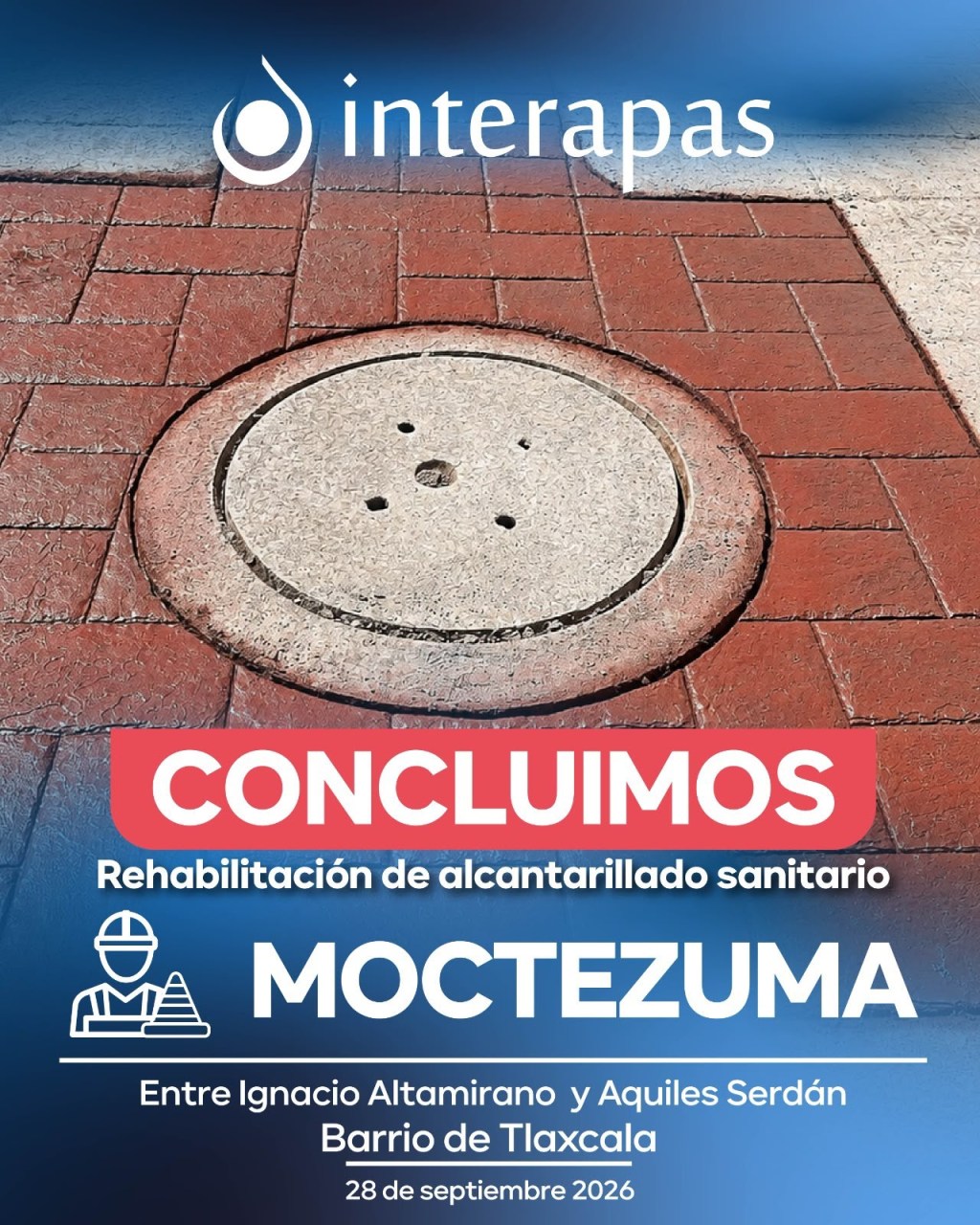 Interapas resuelve problema de drenaje en Moctezuma del barrio de Tlaxcala