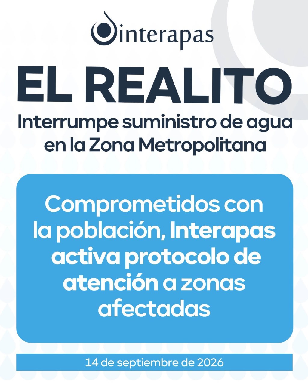 Interrumpe El Realito, suministro de agua a la ciudad capital.
