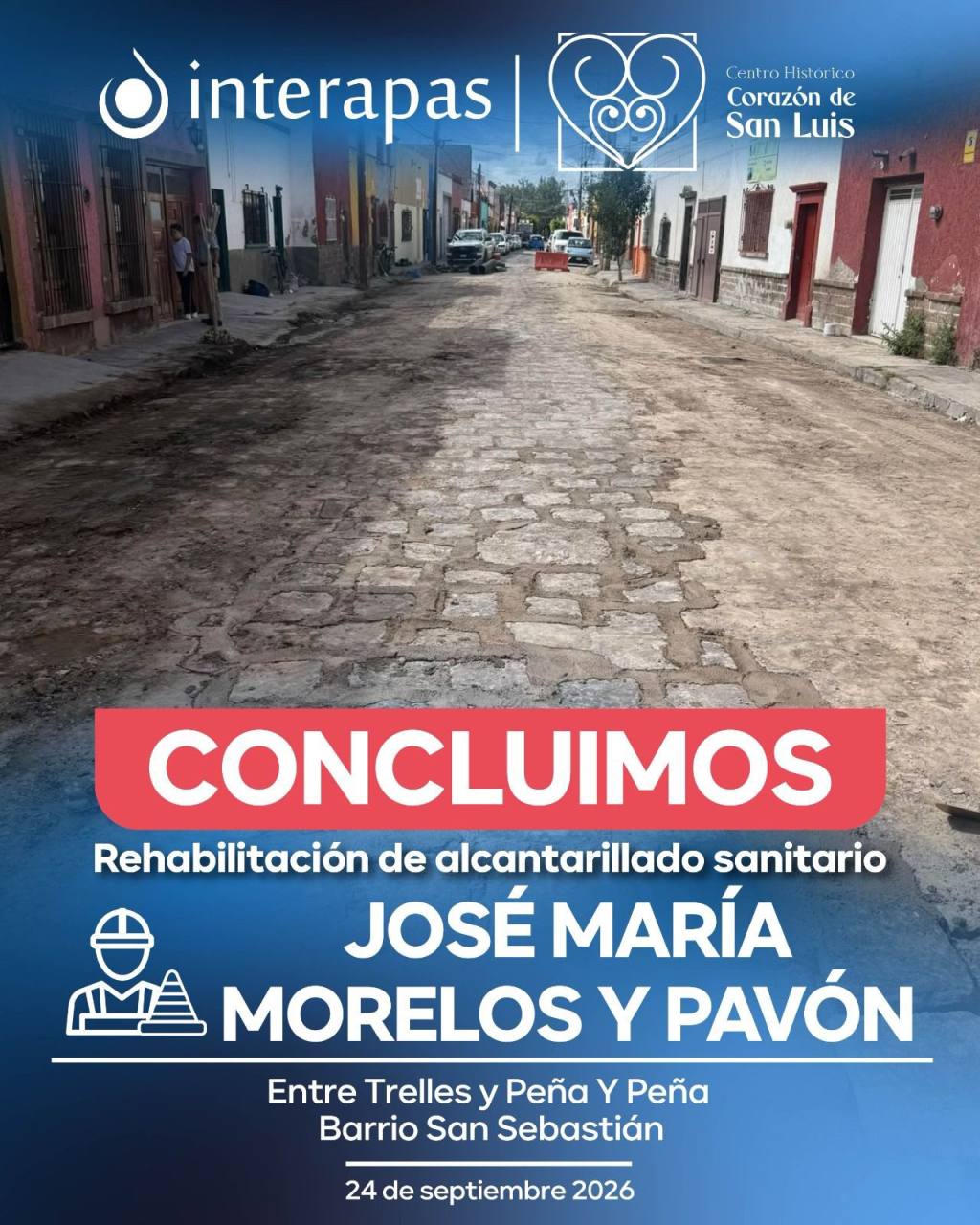 Calle Morelos en el barrio de San Sebastián estrena&nbsp;drenaje