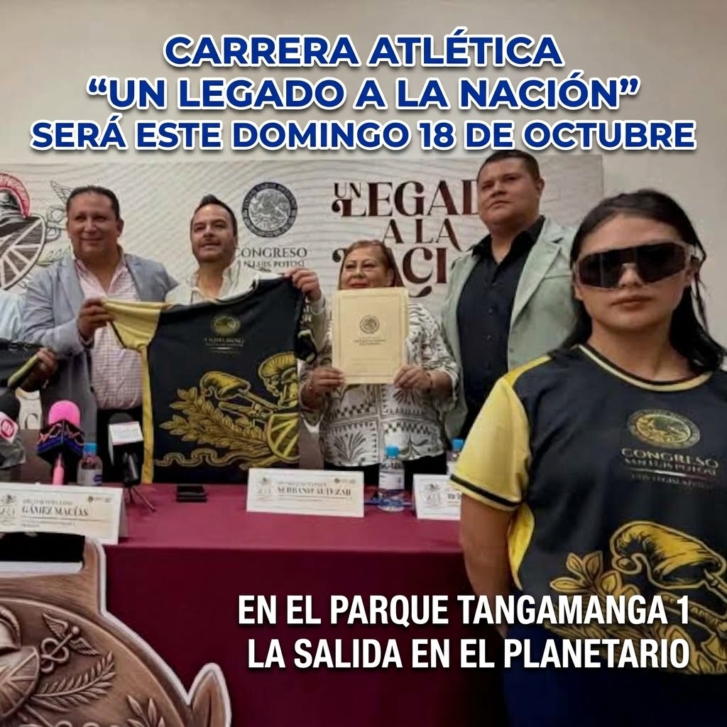 CONGRESO DEL ESTADO INFORMA QUE LA CARRERA ATLÉTICA, “UN LEGADO A LA NACIÓN” SERÁ REPROGRAMADA PARA REALIZARSE ESTE PRÓXIMO DOMINGO 18 DE OCTUBRE.