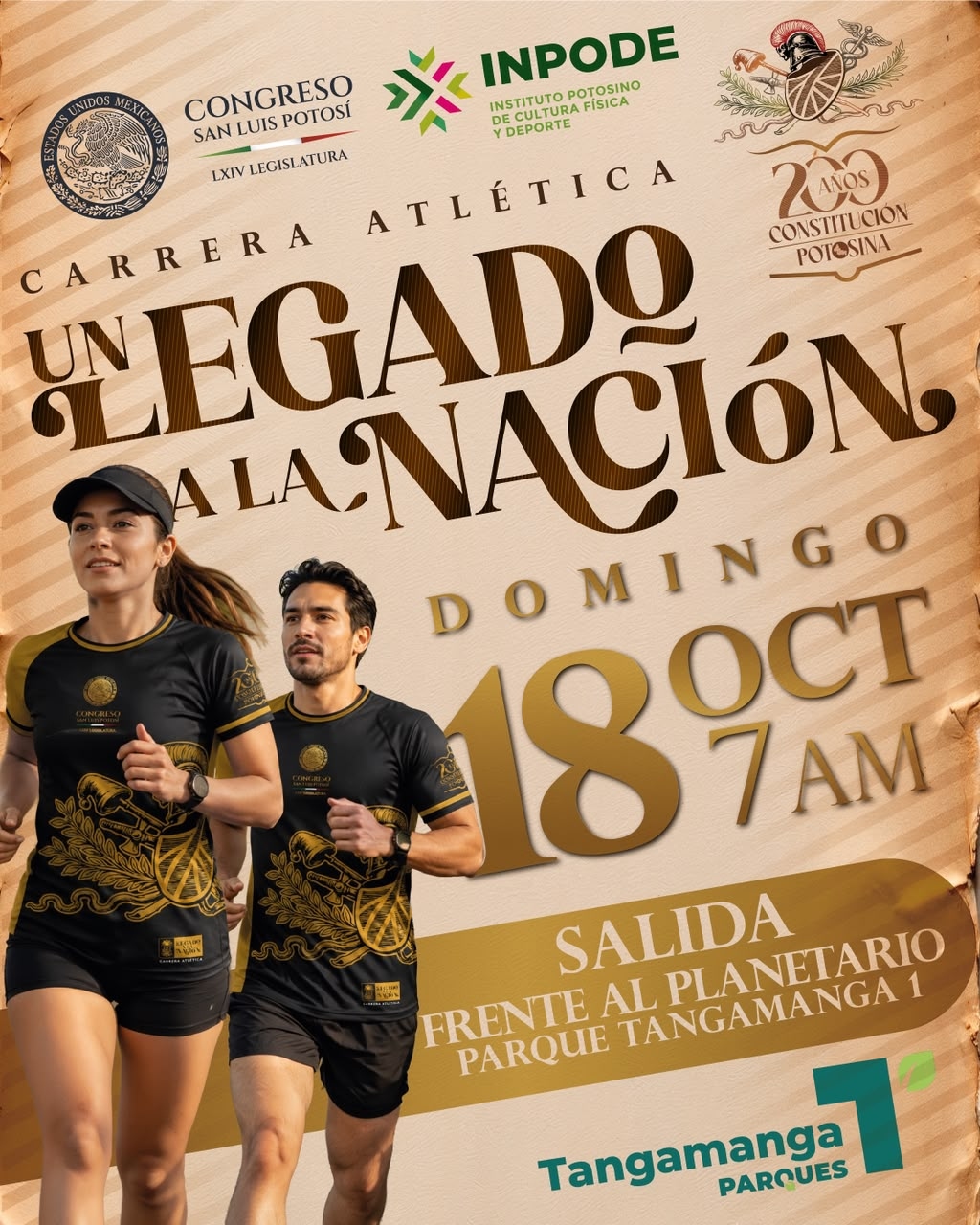SE REALIZARÁ CARRERA ATLÉTICA “UN LEGADO A LA NACIÓN”, ESTE DOMINGO 18 DE OCTUBRE, EN EL PARQUE TANGAMANGA&nbsp;1.