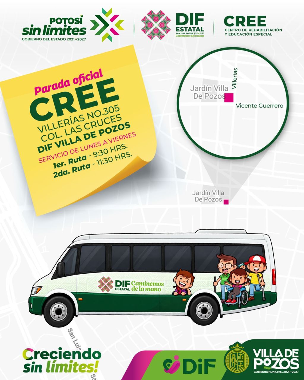 VILLA DE POZOS BRINDA SERVICIO DE TRANSPORTE A USUARIOS DEL CREE