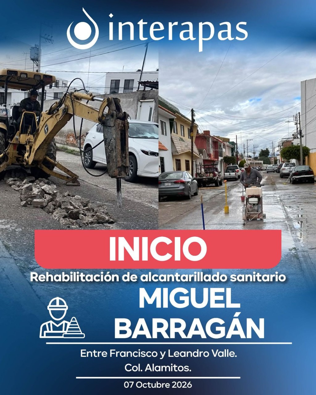 Comienza Interapas atención de drenaje en Miguel&nbsp;Barragán
