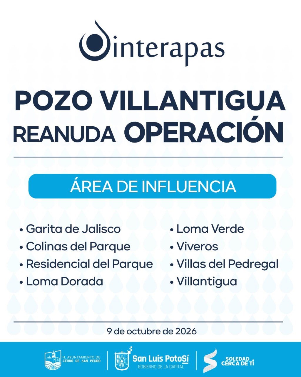 Interapas reactiva el pozo&nbsp;Villantigua