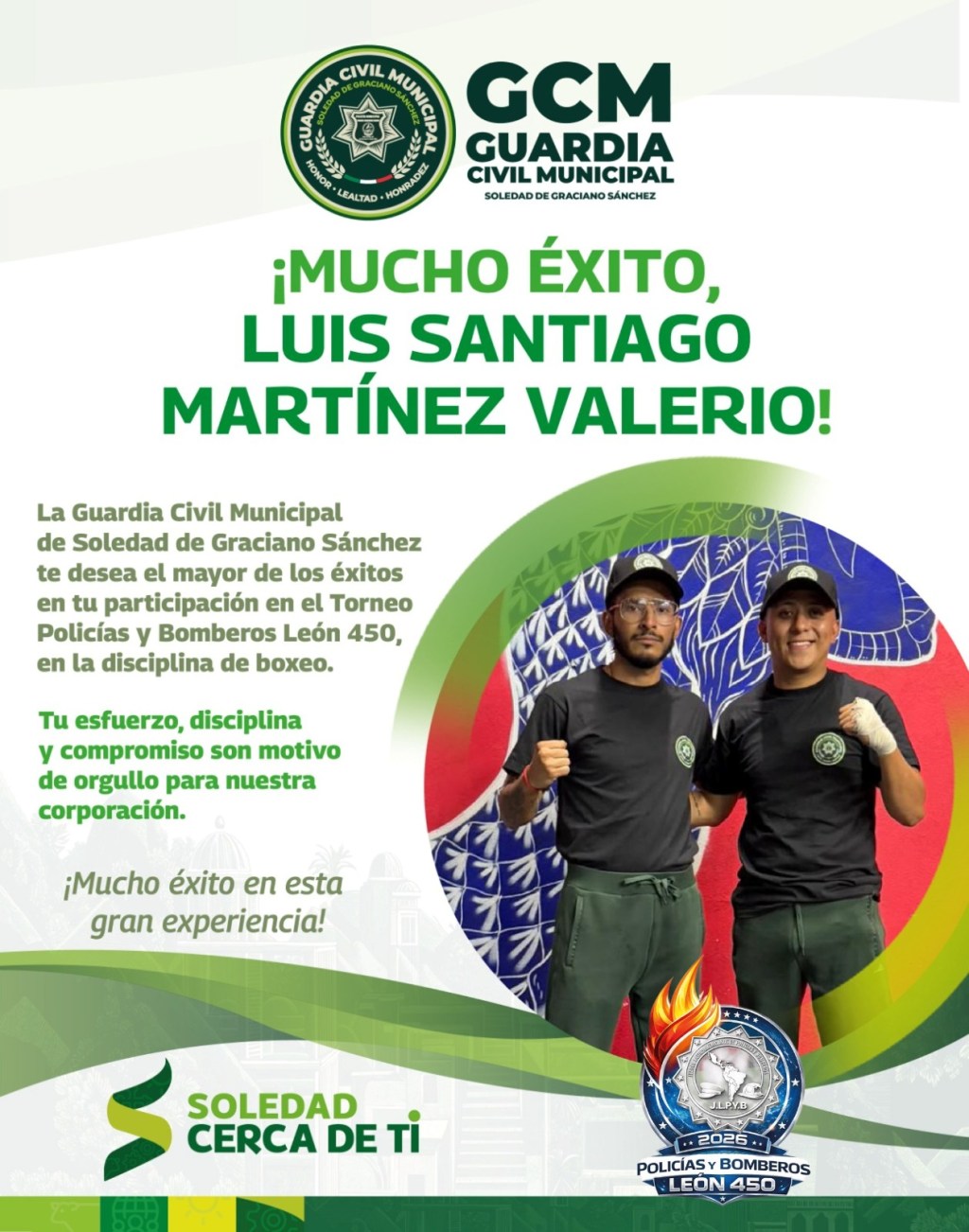 AGENTE DE LA GCM DE SOLEDAD PARTICIPARÁ EN LOS JUEGOS LATINOAMERICANOS DE POLICÍAS Y BOMBEROS 2026, EN&nbsp;GUANAJUATO