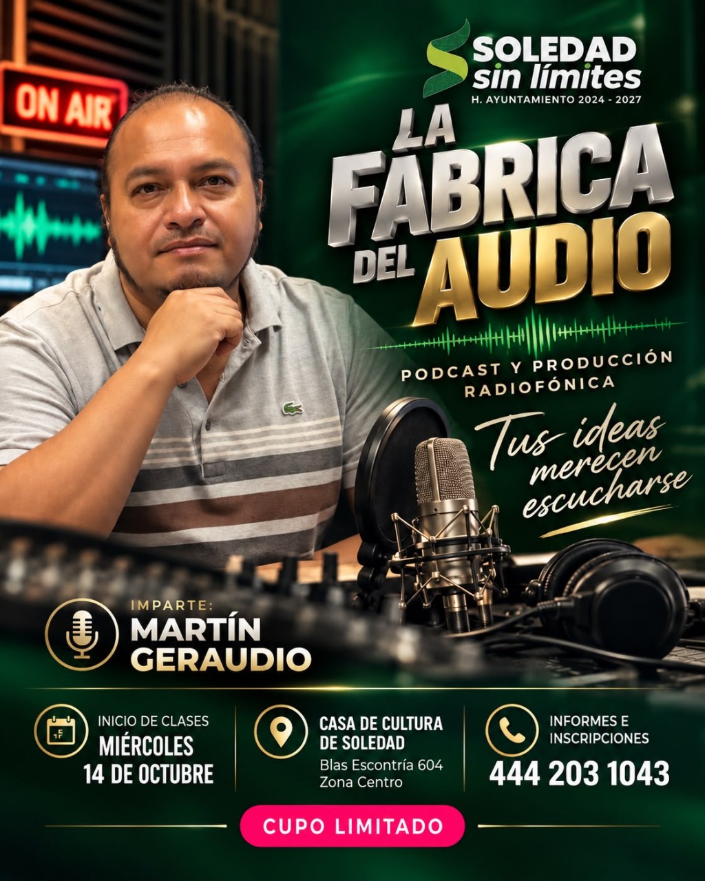 “LA FÁBRICA DEL AUDIO”: TALLER PRÁCTICO EN SOLEDAD SOBRE PRODUCCIÓN RADIOFÓNICA
